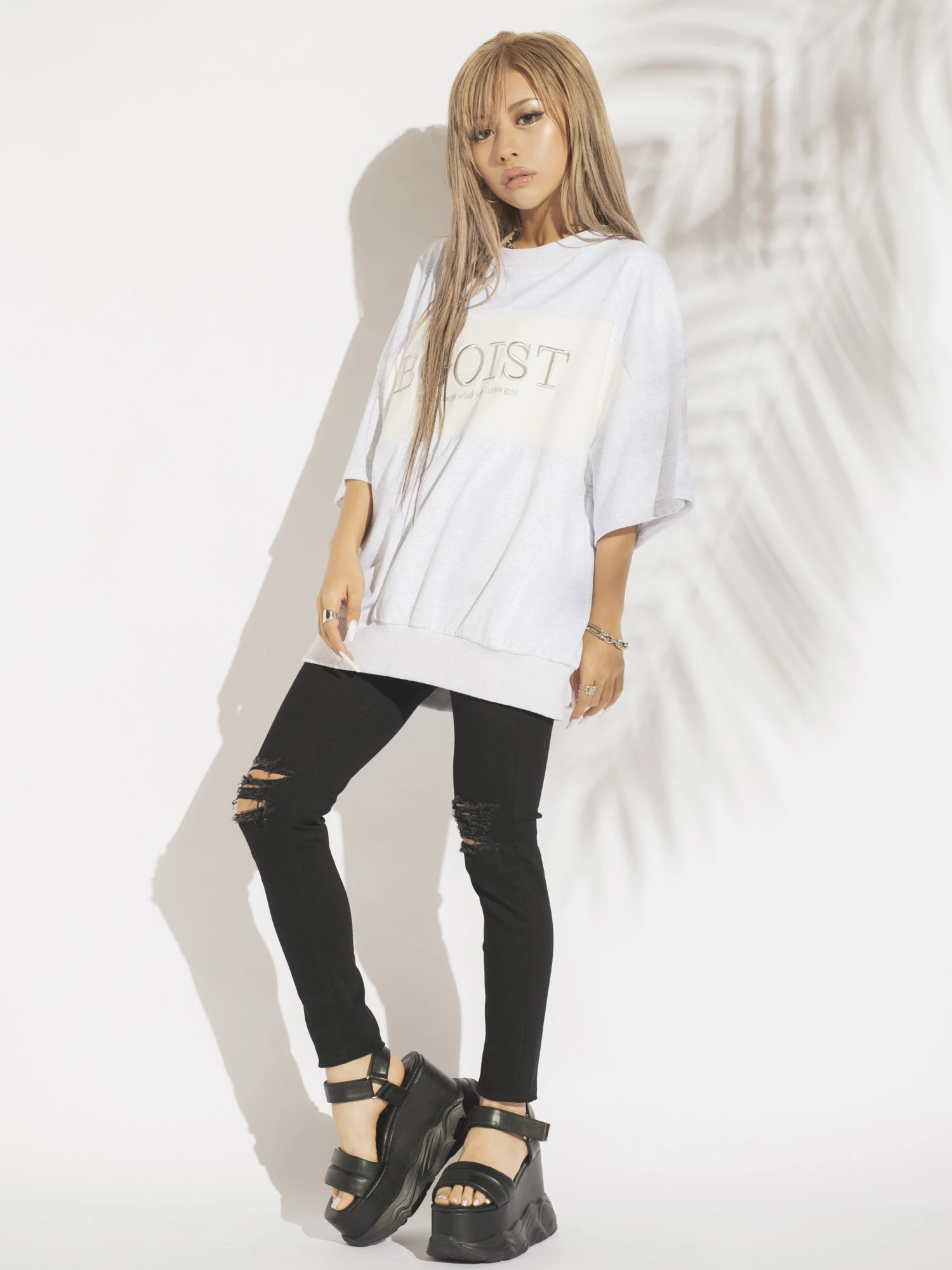 EGOIST半袖スウェットトップス / EGOIST(エゴイスト)のトップス通販 SALE半額 EGOIST半袖スウェットトップス BLK Tシャツ/カットソー(半袖/袖なし)